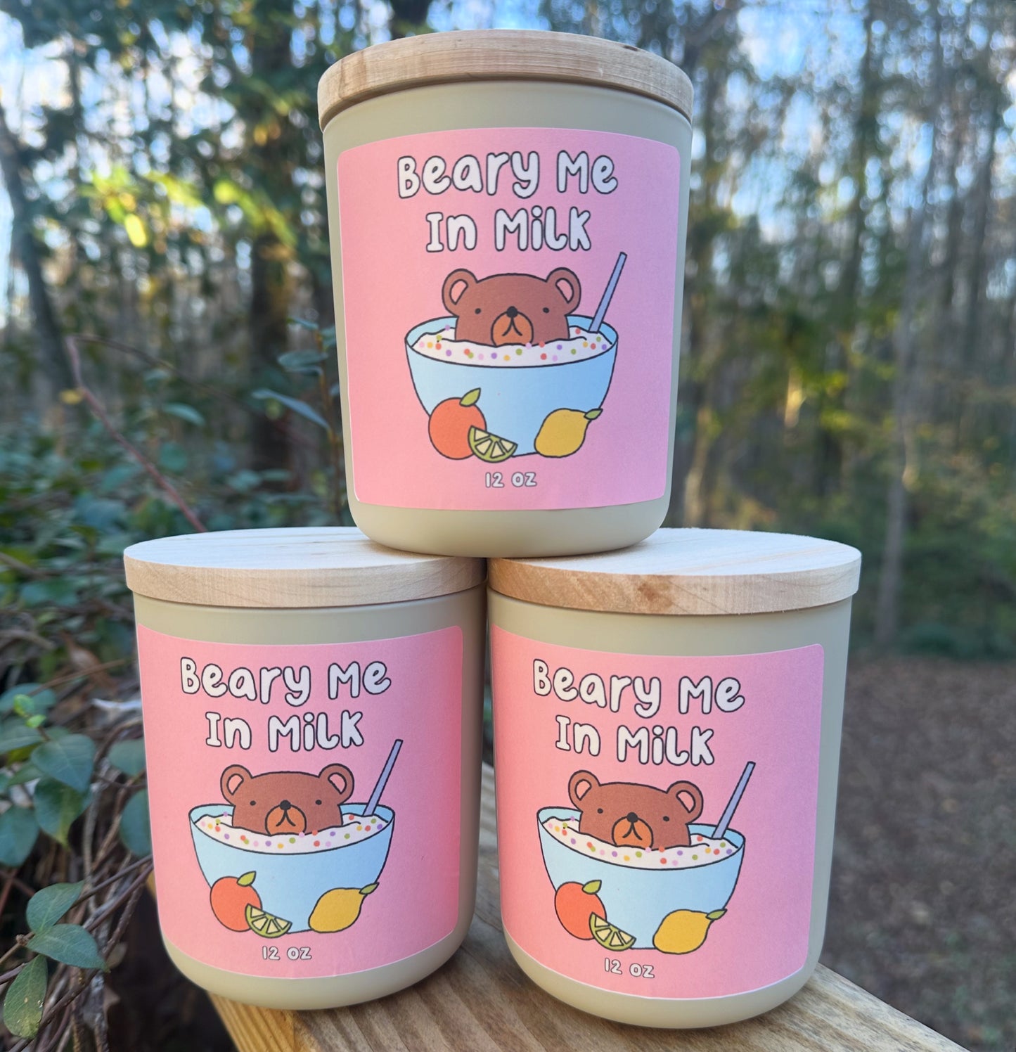 Beary Me In Milk Candle