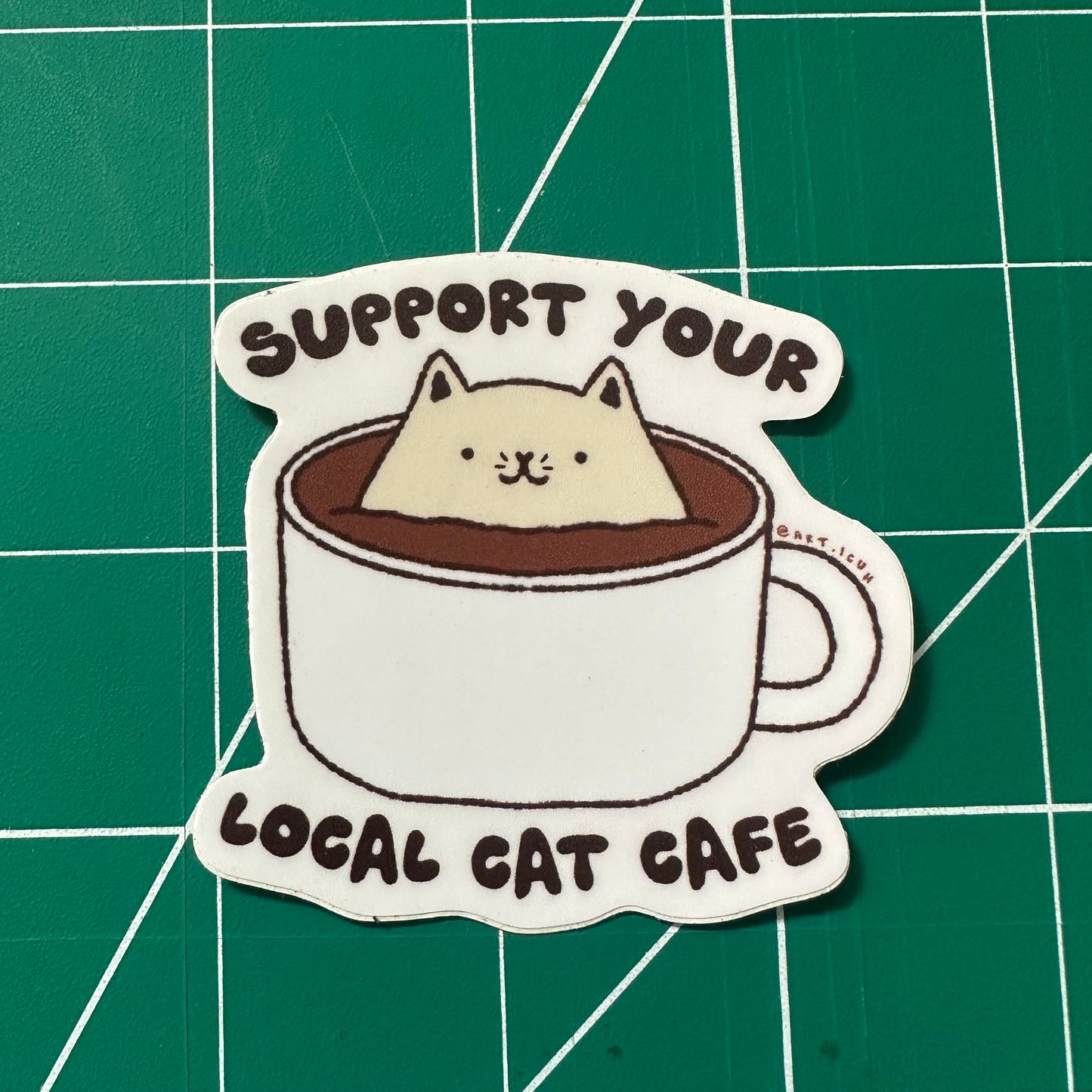 Support Your Local Cat Cafe Sticker