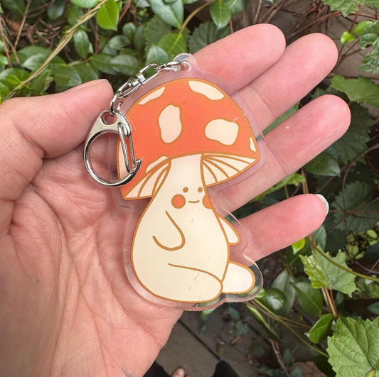Cute Mushroom Guy Acrylic Keychain