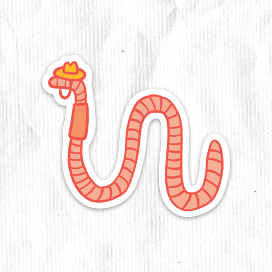 Howdy Worm Sticker