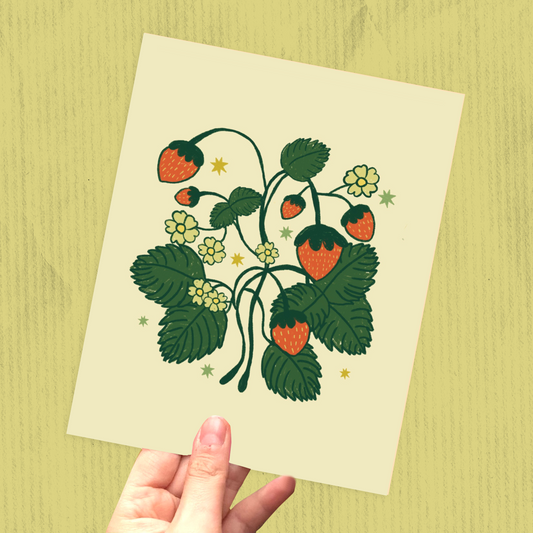 Cottage Core Strawberries Print